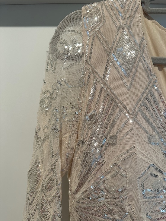 Baltic Born Long-Sleeve Sequin Gown in Nude (soieblu) - Picture 4 of 8